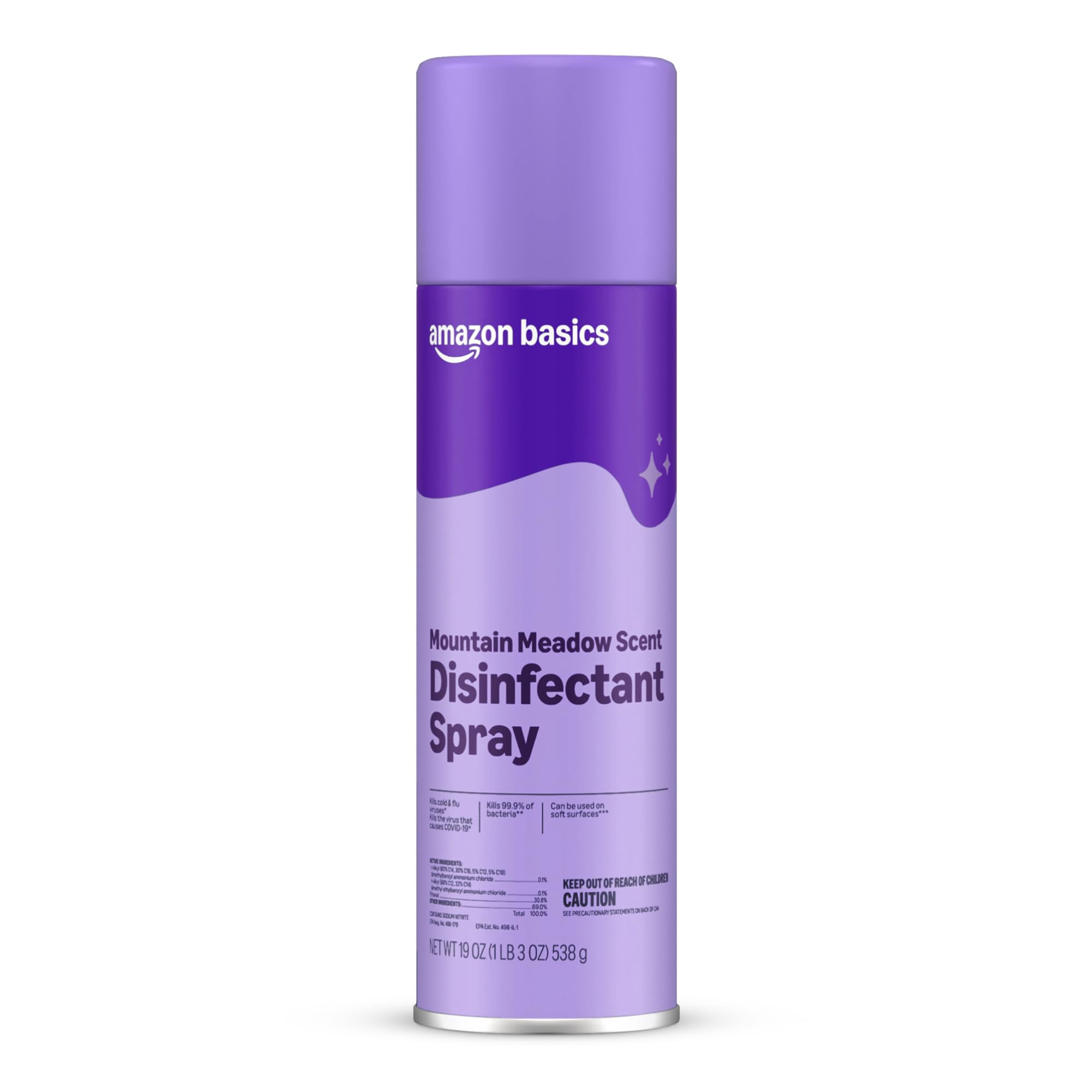 Amazon Basics Disinfectant Spray, Mountain Meadow, 19 oz, 1-Pack