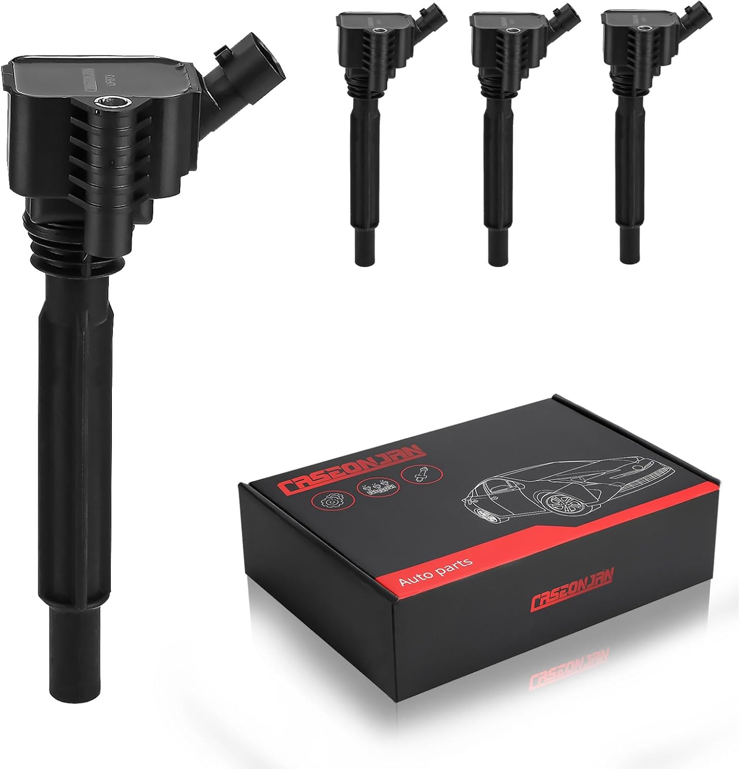 Ignition Coil Pack UF673 68081914AC, Compatible with Dodge Dart 2013-2016 Fiat 500 2012-2017 - 1.4L L4 Replaces C1828 68081914AA UF673, Set of 4