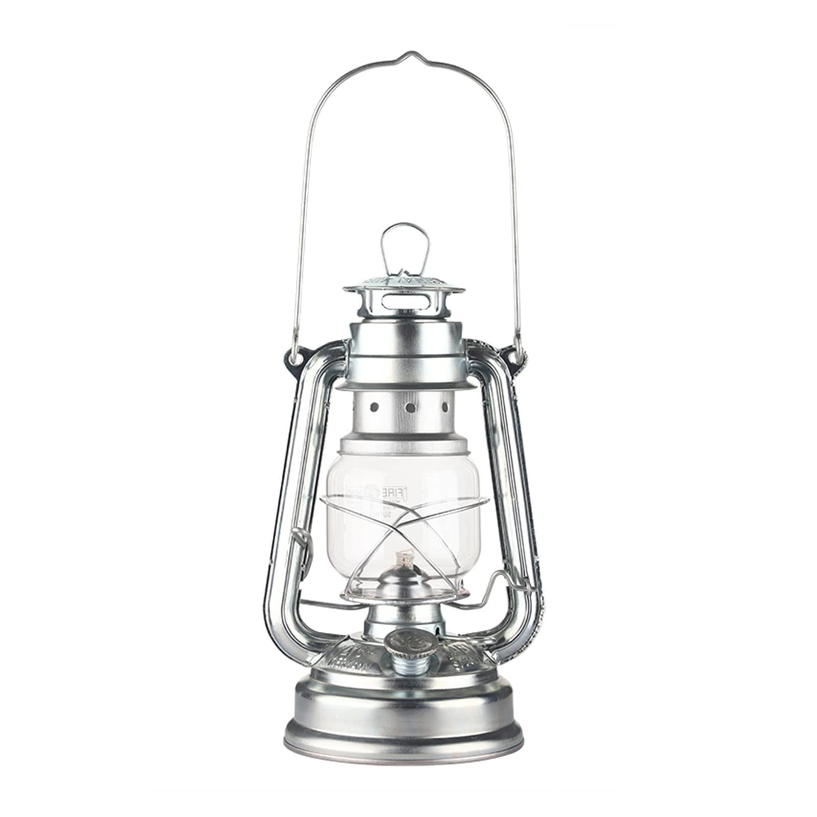 Amanigo Silver Oil Lamps For Indoor Use Oil Kerosene Burning Lantern Tradition Camping Lantern With Wick Power Outage Emergency Kitchen Lights Portable Christmas Lights 9.84 In