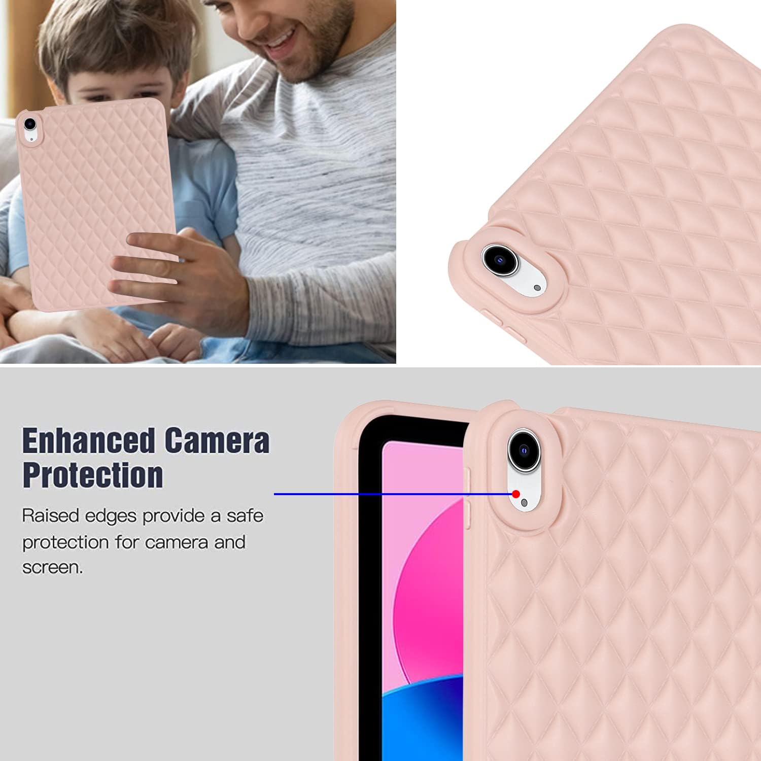 AKABEILA Compatible with Apple iPad Pro 11 2020/2021/2022 11 inch Tablet Case, Soft Lightweight Protective Cover with TPU Slim Soft Back for Woman Pink