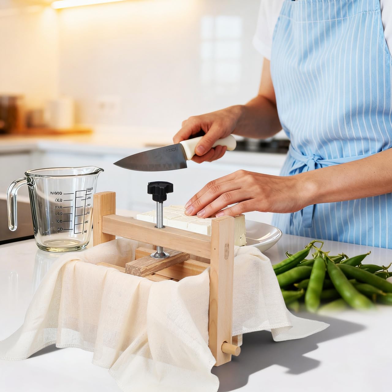 PRETYZOOM 1 Set Tofu-Form aus Holz, Bohnenquarkpresse für hausgemachten Tofu und Käse, praktisches Küchenwerkzeug zum Herstellen und Kochen