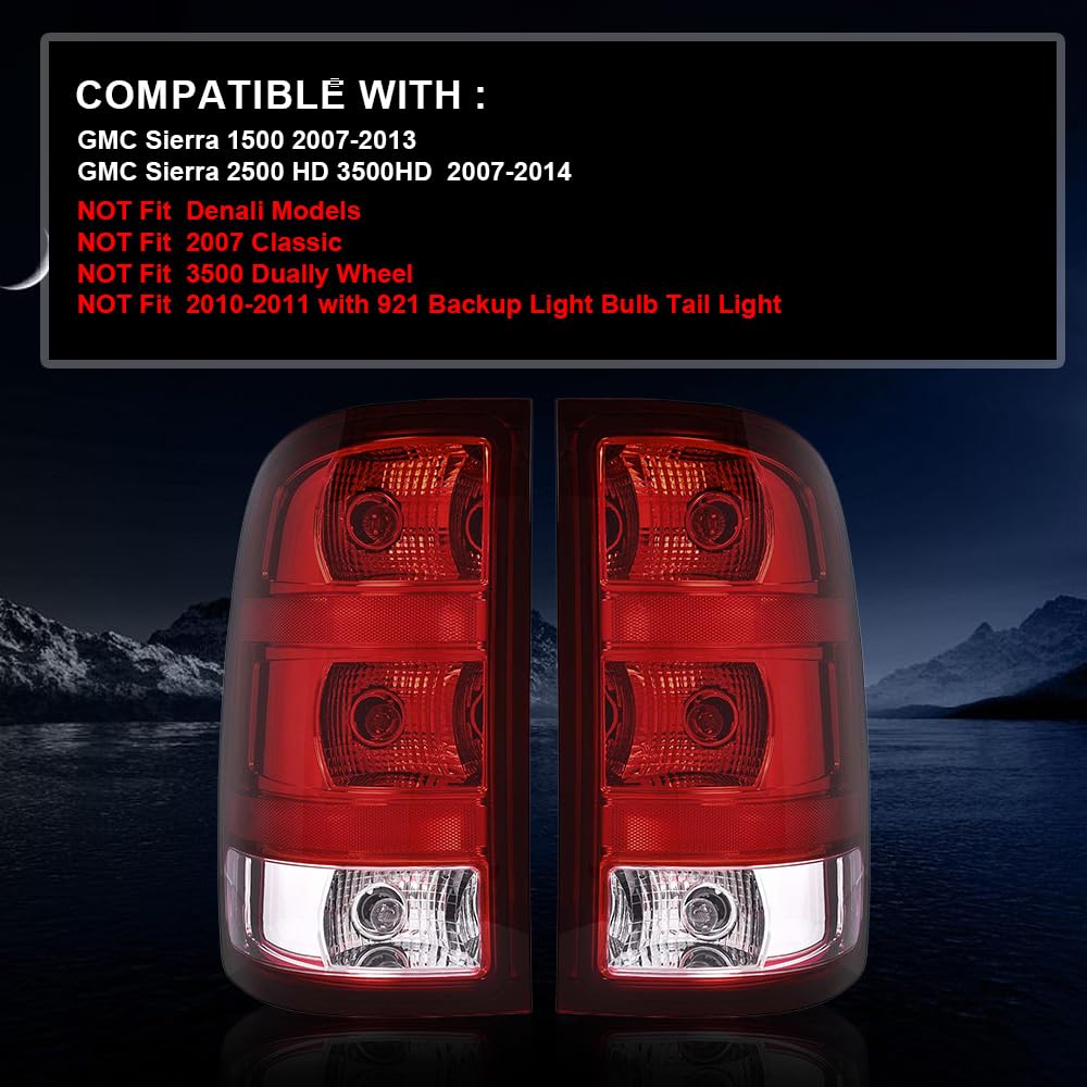 ALLGOOD Tail Light Assembly W/o Bulbs, Compatible With GMC Sierra 1500 2014-2018/Fit - Foto 4