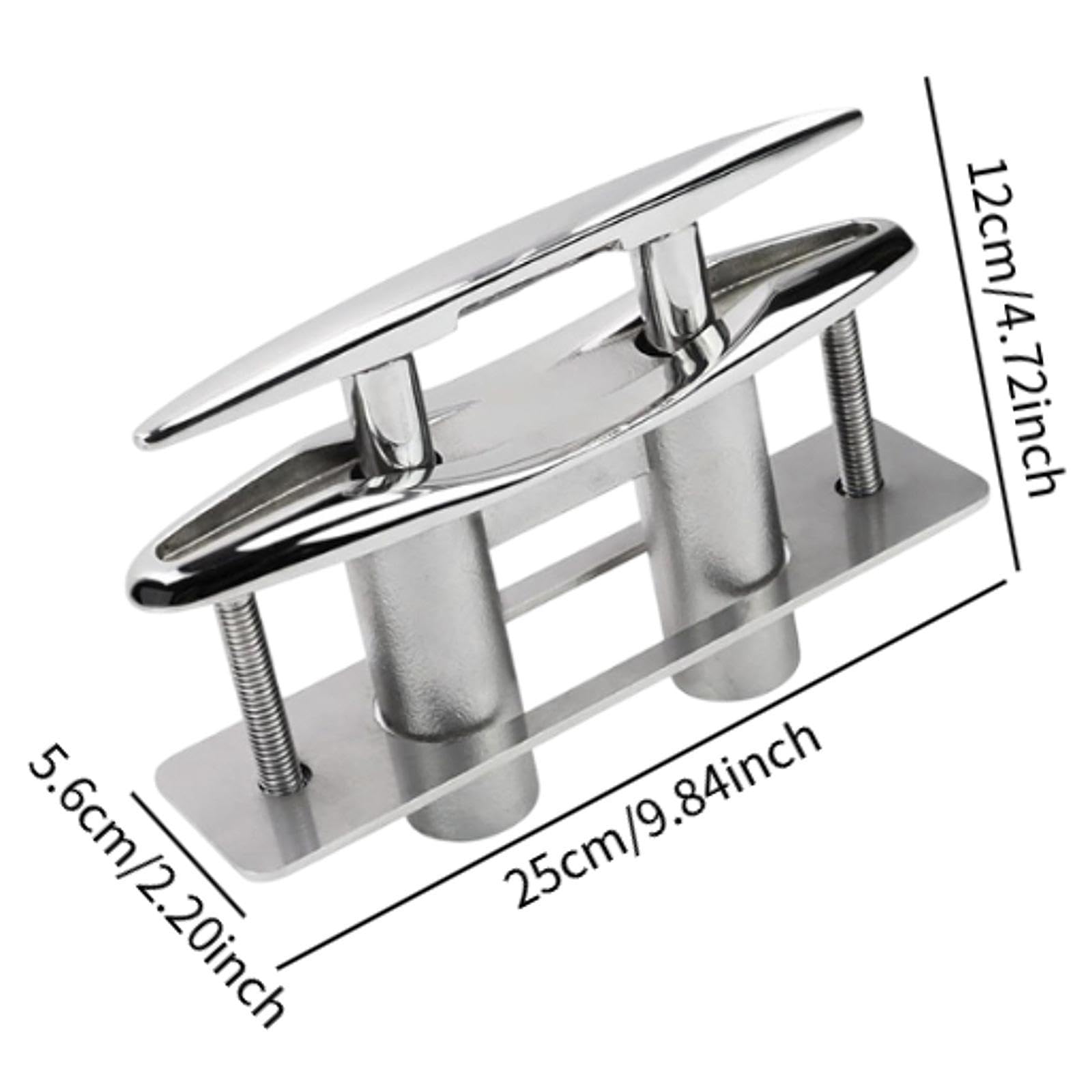 kowaku Pull up Flush Mount Boat Cleat 316 Stainless Steel Simple Assembly for Pontoons Utility Boats with Lock Nuts Retractable, 250mm 10inch