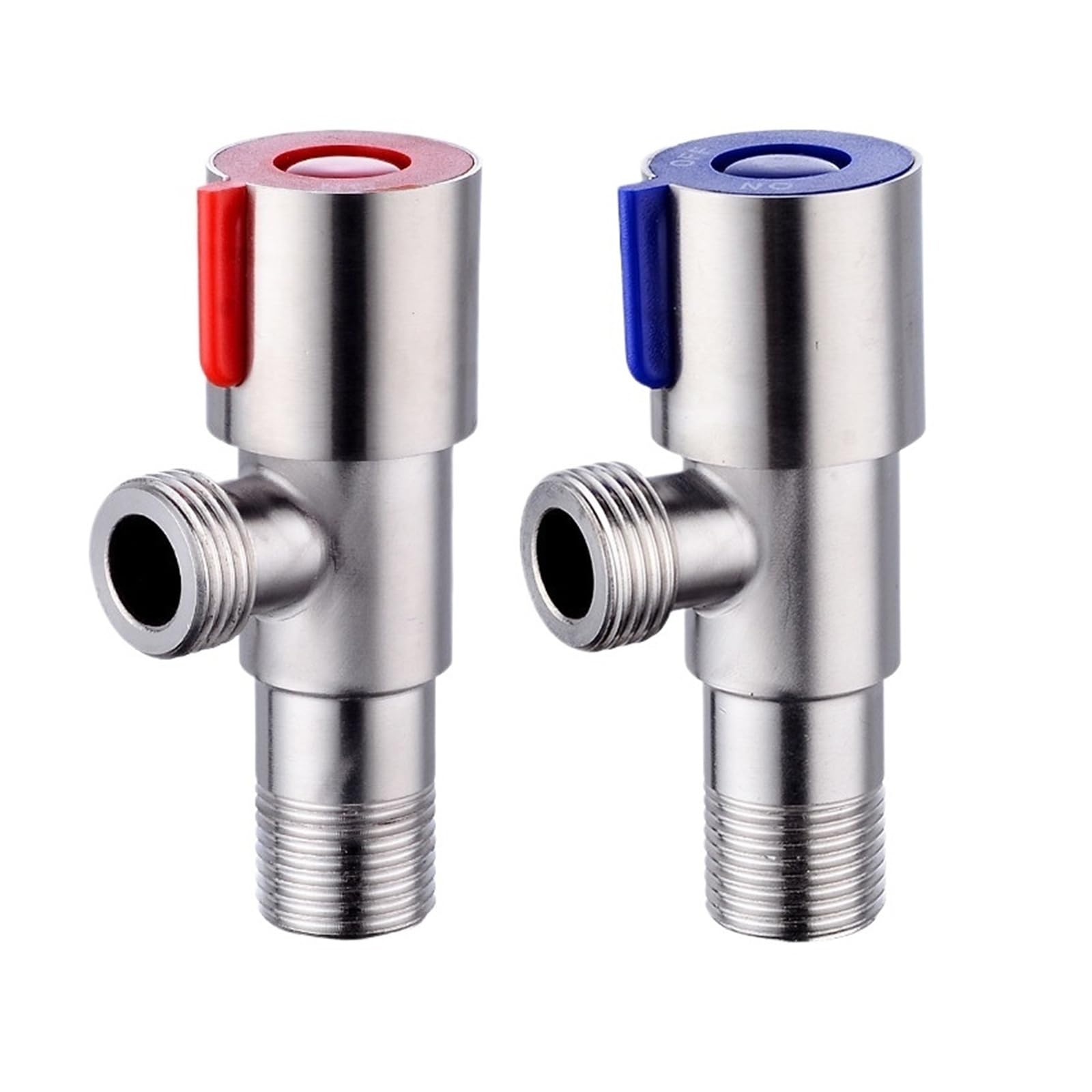 Bvhisehp Dual Valve Stainless Steel Brushed G1/2 Thread Angle Valve For Kitchen Lavatory Toilet Sink(Dual Valve)