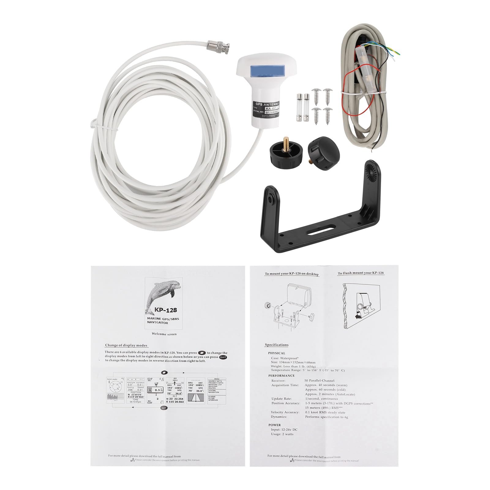Navegador Satelital Marino GPS SBAS de Navegación ONWA KP-128 para Navegar Pantalla LCD de 4,3 Pulgadas