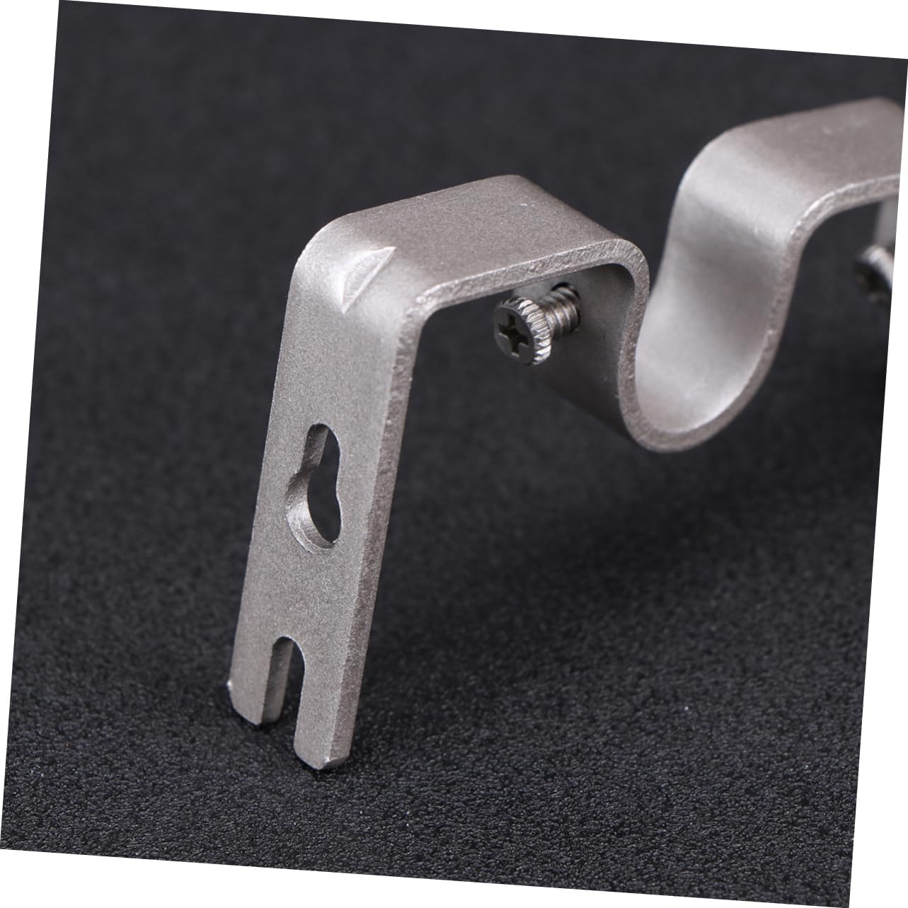 ULTECHNOVO 2pcs Curtain Rod Mounting Holder Drapery Rod Bracket Easy Installation Silver