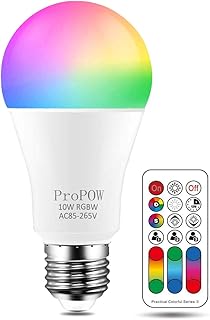 Color Changing Light Bulb,10W RGBW Colors LED Light Bulb Dimmable A19 LED Light Bulbs with Remote Control,LED Night Light Bulbs Mood Light Bulb 10W RGB 2700K(1 Pack)