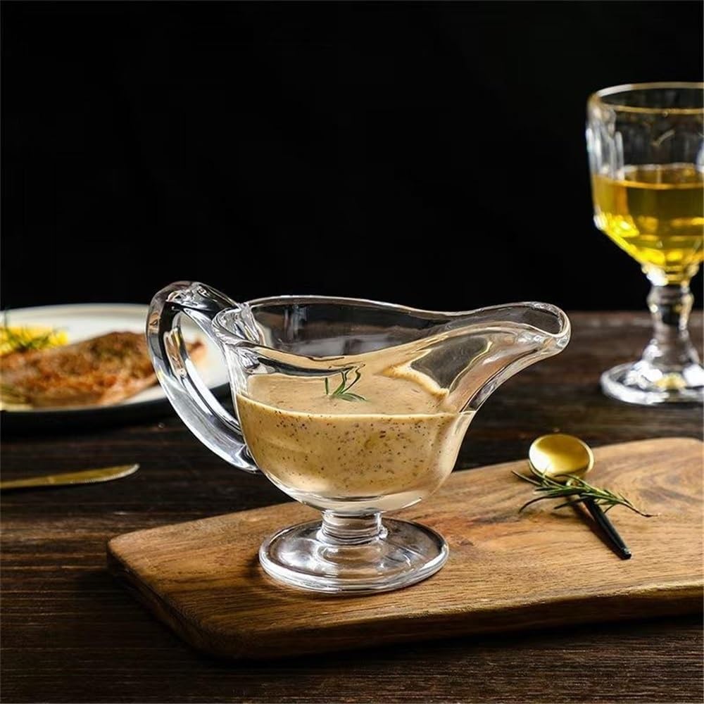 Gravy boat Household Multifunctional Gravy Boat With Handle Glass Sauce Seasoning Bowl For Hotel Restaurant Milk cream jug