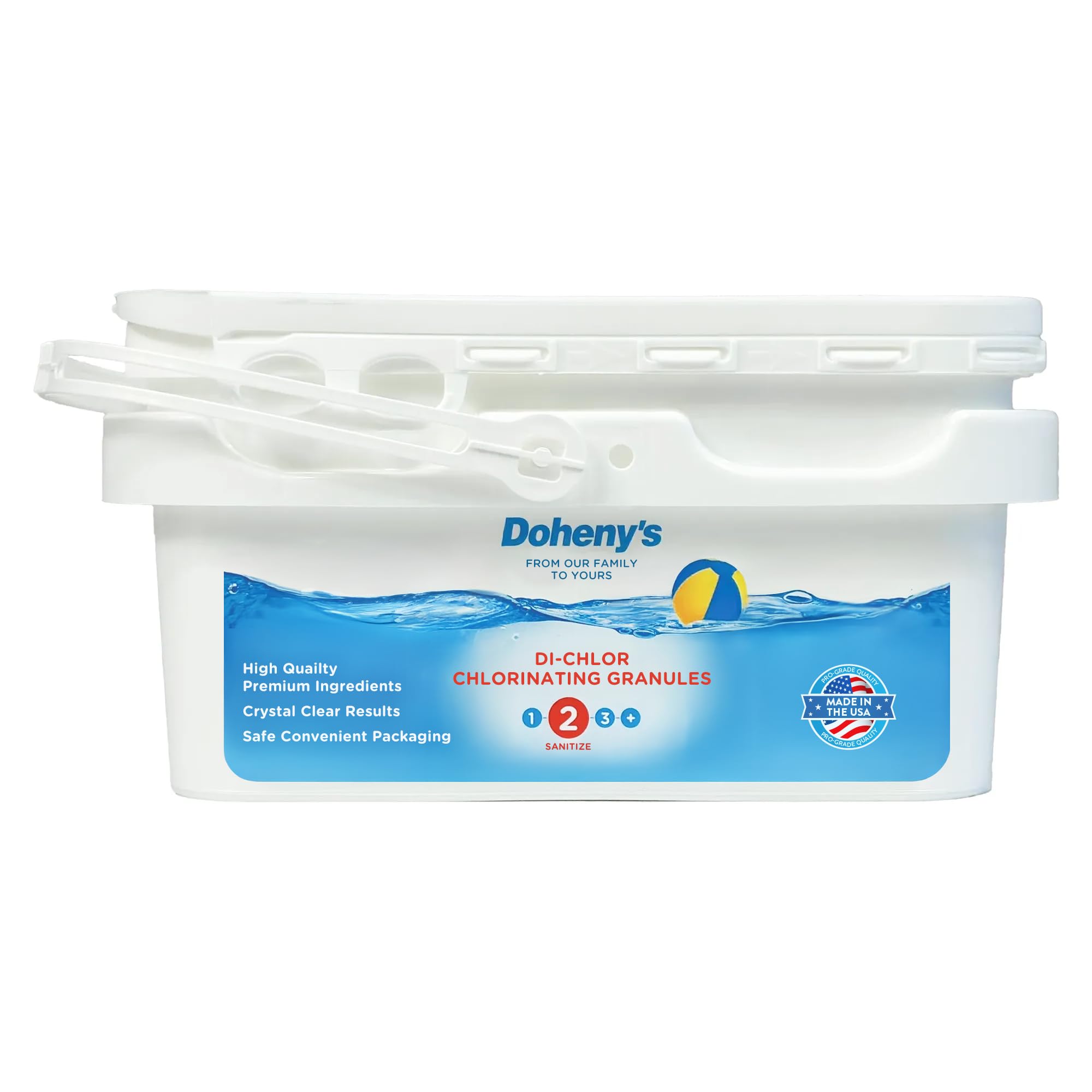 Doheny's Di-Chlor Granular Chlorine | Pro-Grade 3-in-1 Pool Chlorine Granules Sanitizer, Shock and Algaecide! | Fast-Dissolving | Highly-Concentrated 56% Available Stabilized Chlorine (5 lb.)