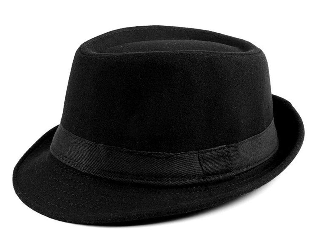 Mens Short Brim Trilby Jazz Hats Classic Fedora Cap Gangster