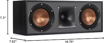 Klipsch R-52C Powerful Detailed Center Channel Home Speaker - Black