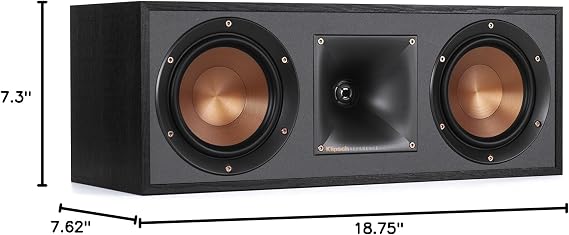 Klipsch R-52C Powerful Detailed Center Channel Home Speaker - Black
