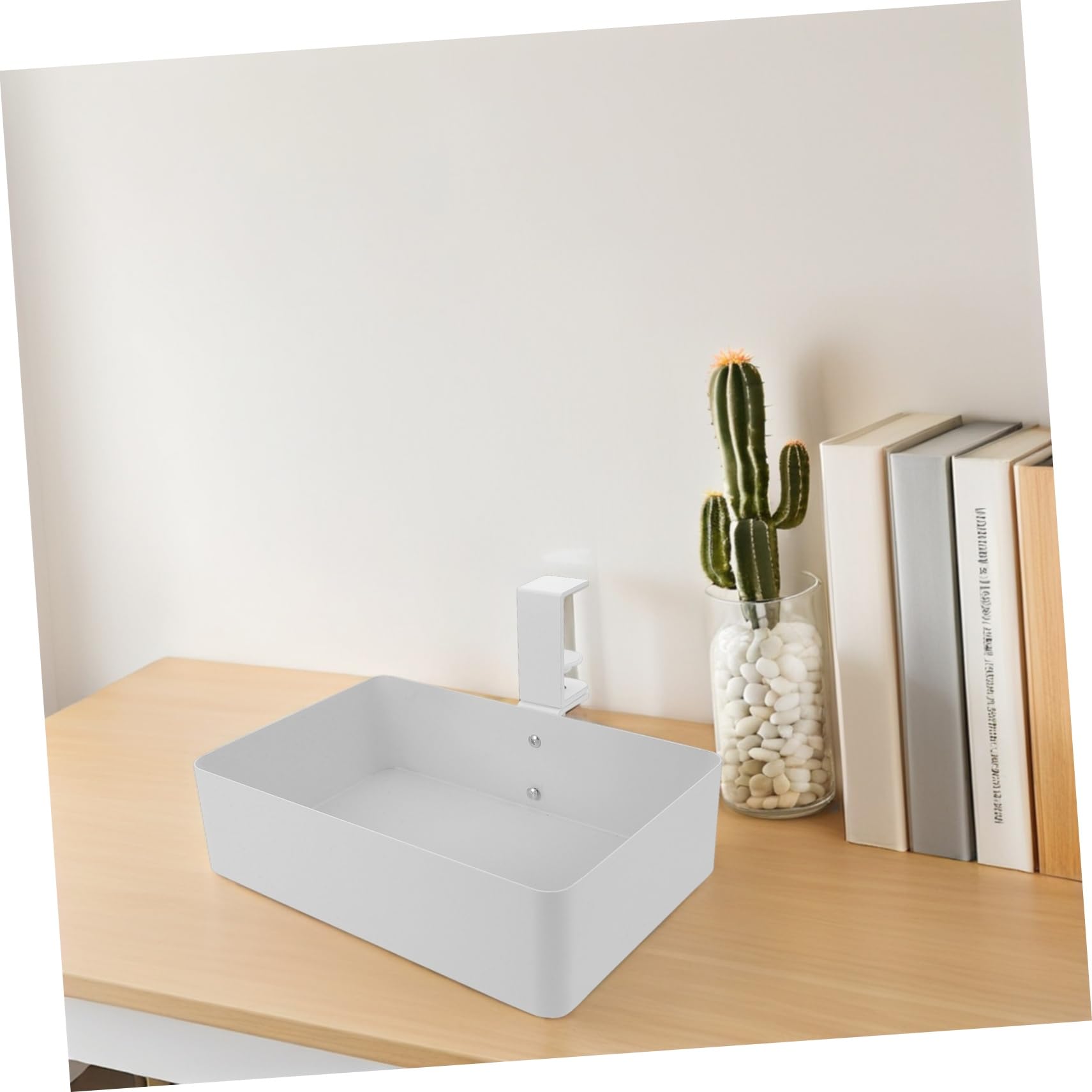 Gadpiparty Cestino Porta Oggetti in Metallo per Sotto la Scrivania Contenitore Organizzatore Discreto per Piccoli Spazi in Cucina e Bagno