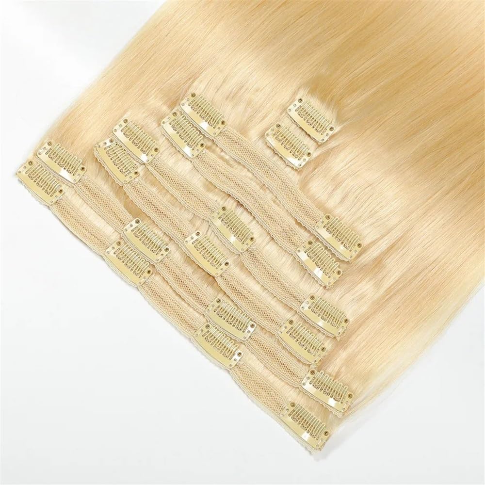 Przedłużanie włosów 613 Blond proste doczepiane włosy, 100% ludzkie, gęste dla kobiet(22inches)