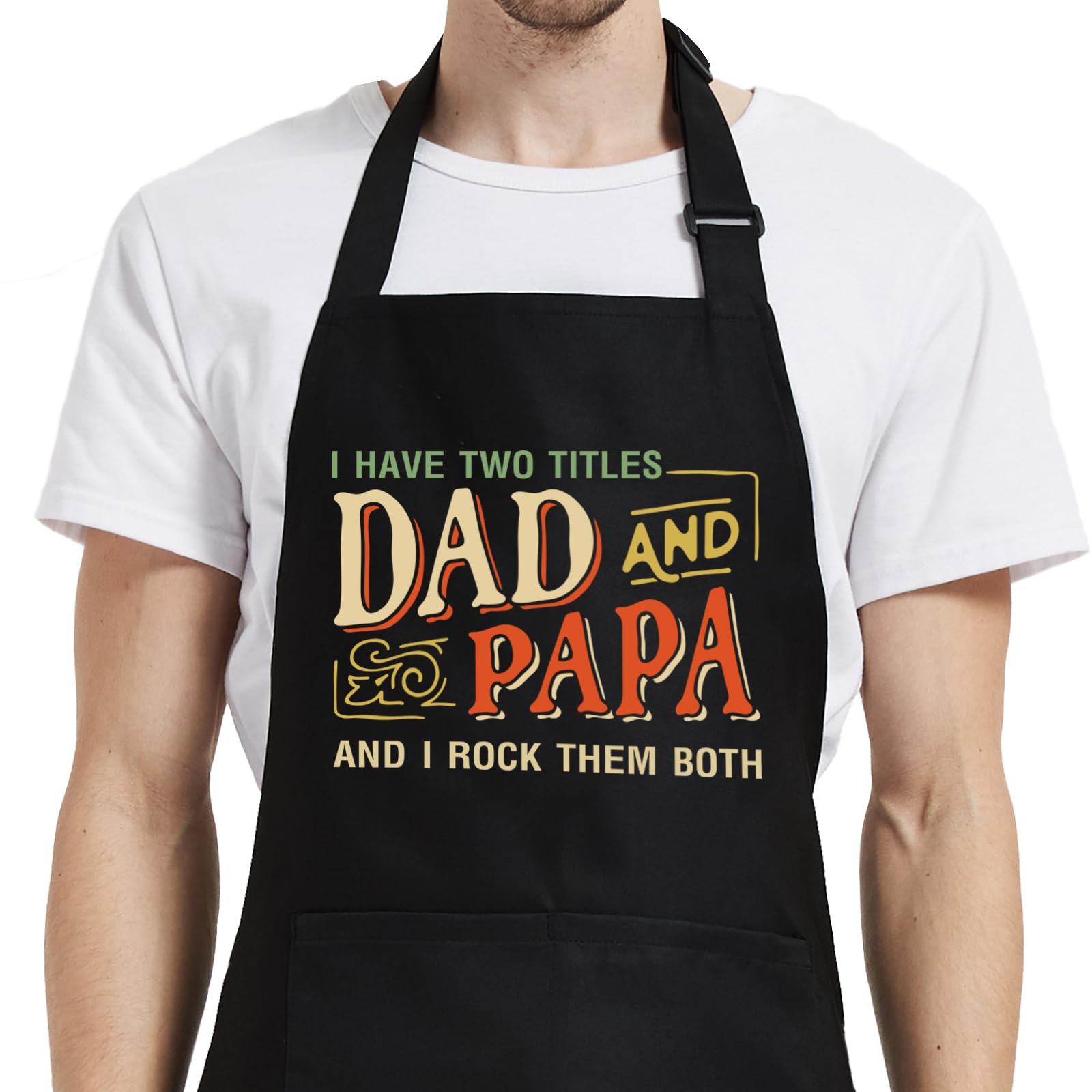 OxpaynopGrilling Aprons for Men, Grill Dad Apron for Chef BBQ with Pockets, Father Birthday Gifts from Daughter Son