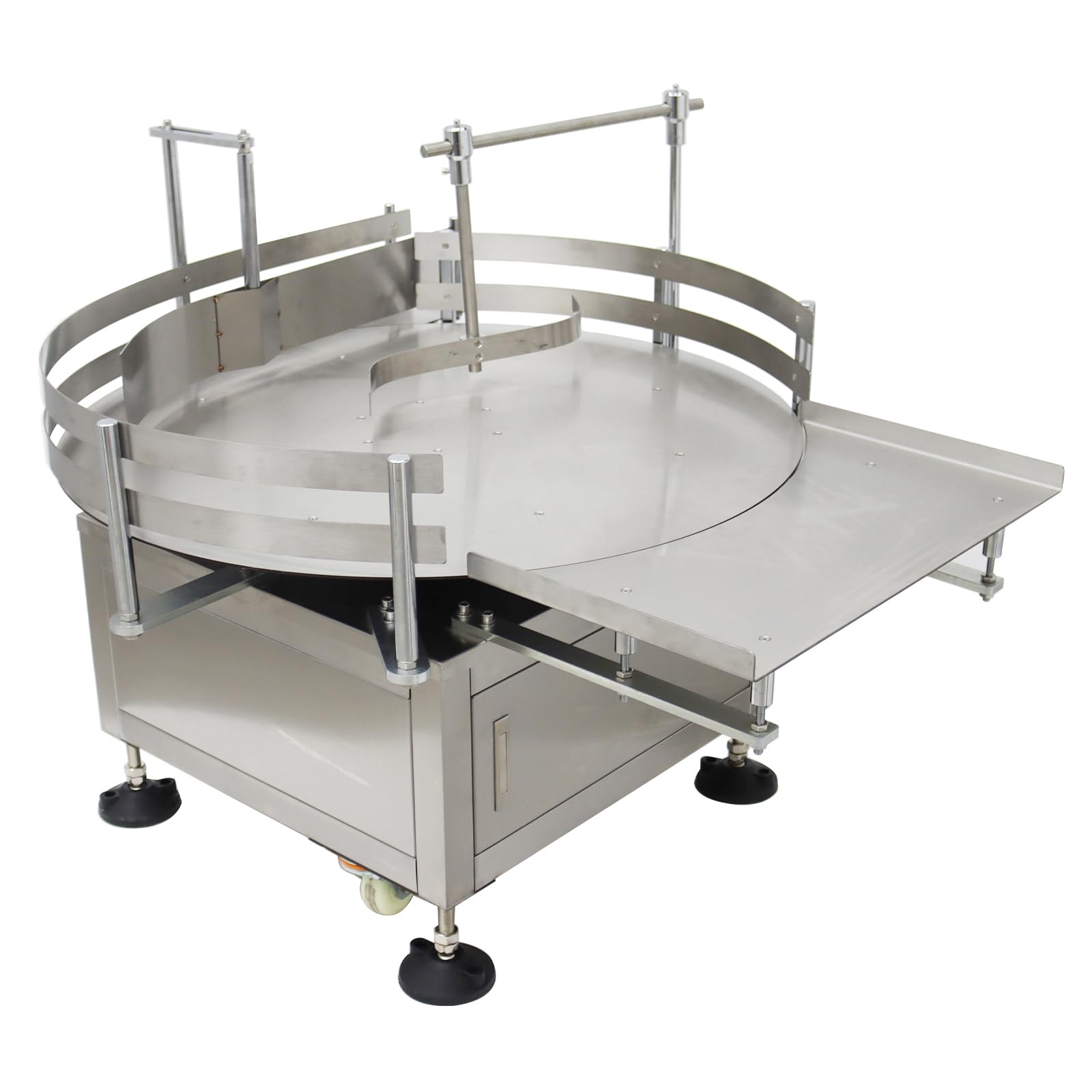 WYDDDARY Desktop Bottle Unscrambler Distributing Machine Automatic Bottle Accumulation Table Conveyor 31.5 inch Diameter Round Accumulation Table for Round Square Bottles Transfer 110V