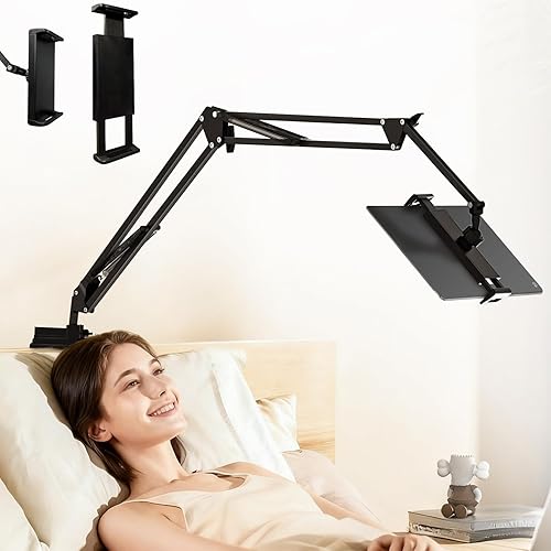 Soporte ajustable para tableta, soporte plegable para Kindle con rotación de 360 grados, soporte de monitor portátil de acero de aleación de carbono