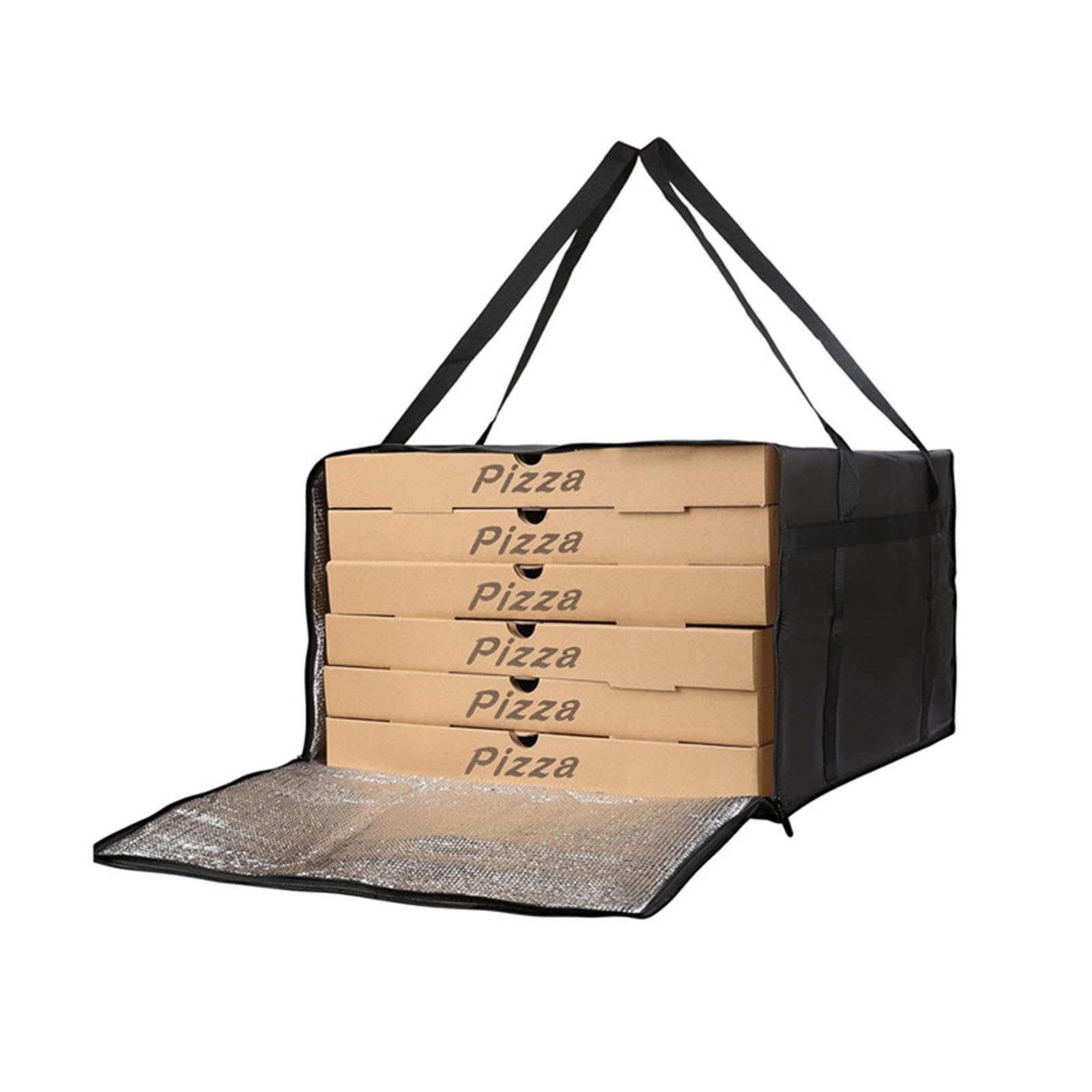 Torba na pizzę Develivey podgrzewacz do pizzy torba do przenoszenia na piknik kemping na zewnątrz, Zestaw 5 (czarny), Holds 6 Pizza Boxes