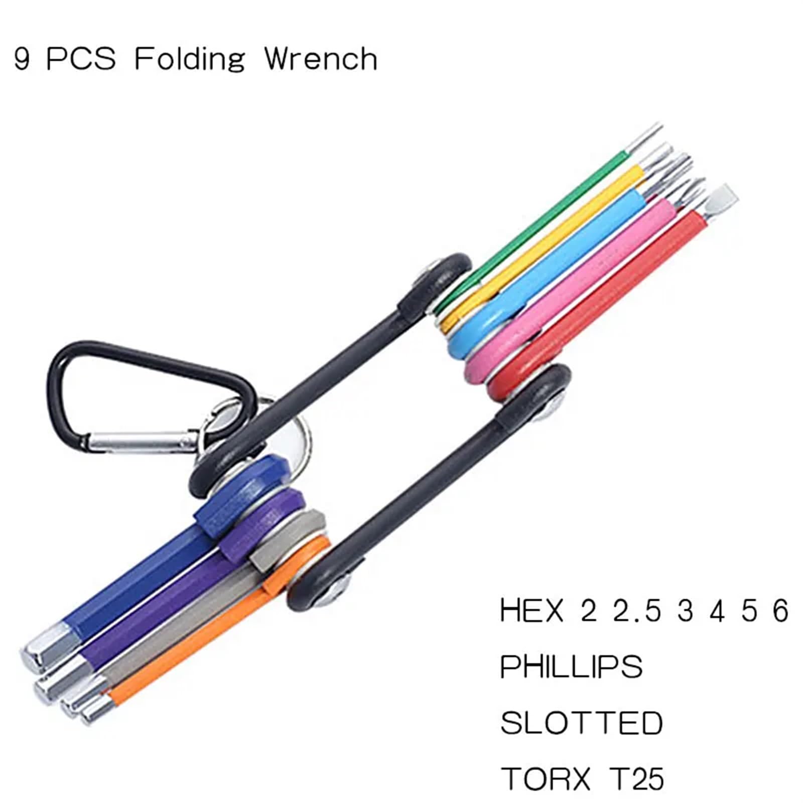 Generico set brugole Set di chiavi a scatola Torx Star Key Cacciavite Chiavi a brugola con estremità sferica Strumento L Tipo 9Pc Coppia a bussola metriche lunghe(HEX KEY SET LONG)