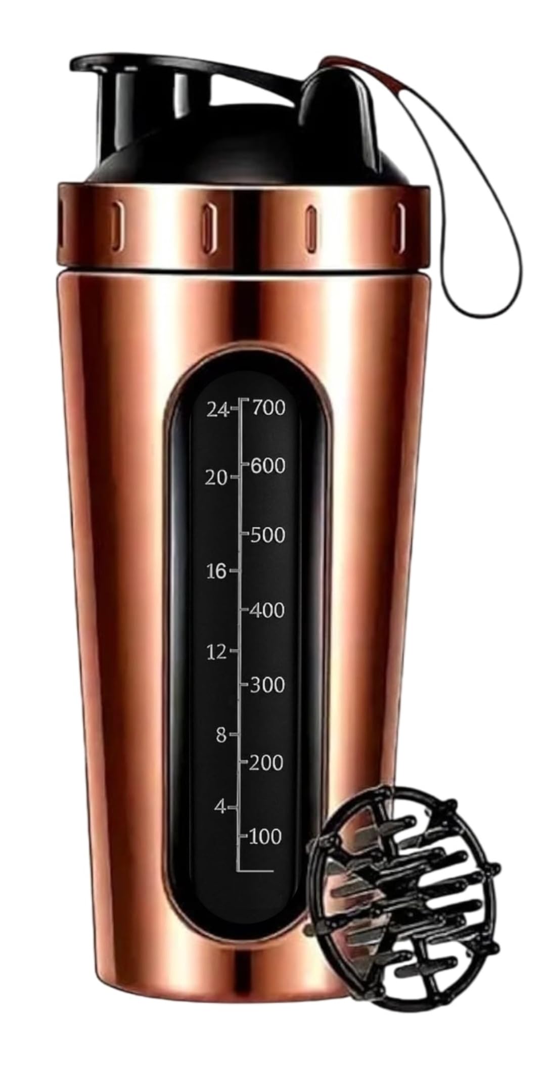 JAY Stainless Steel, Visible Window, Leak Proof, BPA-free Shaker Bottle (750 ml, Rose Gold)-picture-3
