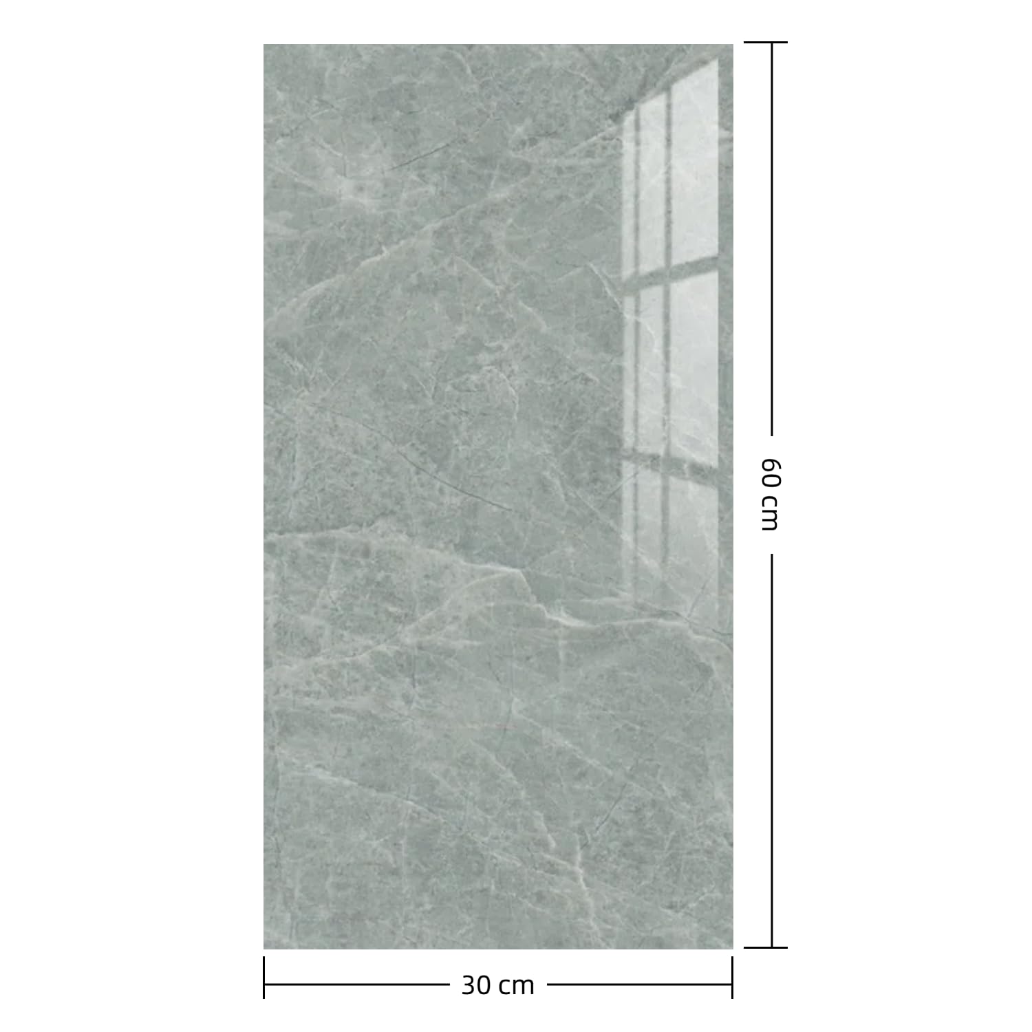 Gilen Confezione da 10 piastrelle autoadesive da parete, impermeabili, effetto marmo, per bagno e cucina, facile da appiccicare, 60x30 cm (marmo grigio scuro)