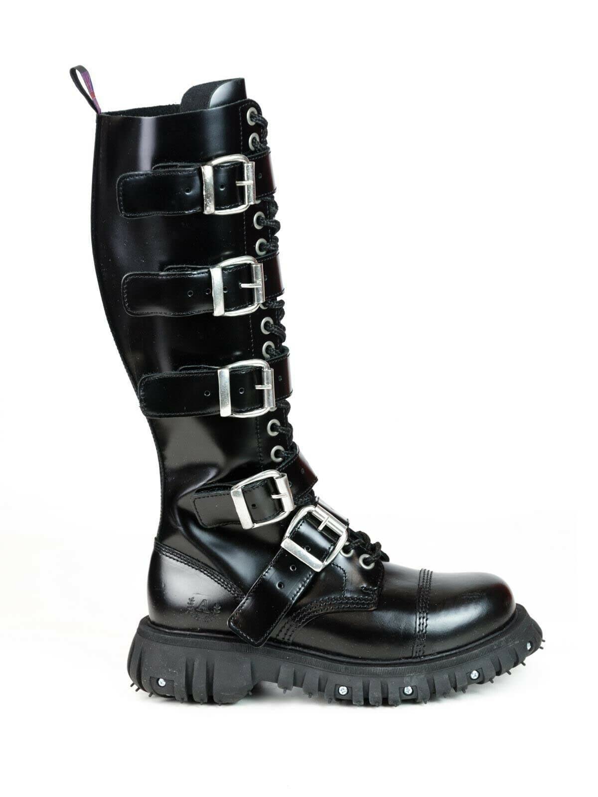 Alpha Rangers 20-loch Boot Schwarz Ranger Unisex Schnallen Buckles Gothic 5032