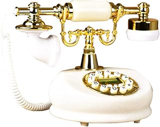 DSDD Nouvelle réplique de téléphone antique, combiné de téléphone fixe maison rétro vintage, machine filaire Golden Fashion des années 60 ensemble de cadrans classiques