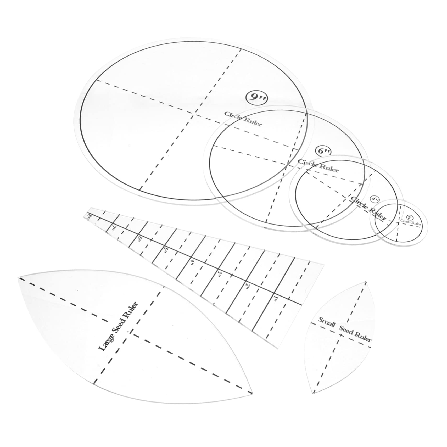 Housoutil 1Set Quilting Ruler Templates for DIY Sewing and Crafting Includes Various Shapes for Patchwork Easy to Use and Durable for Tailors and Embroidery