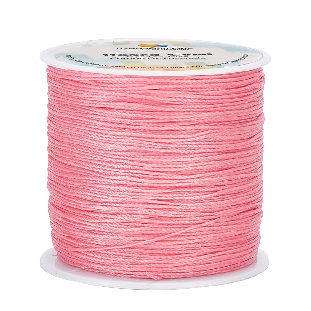 Cordón de cera rosa ultra resistente de 0.5 mm para tejer pulseras macramé