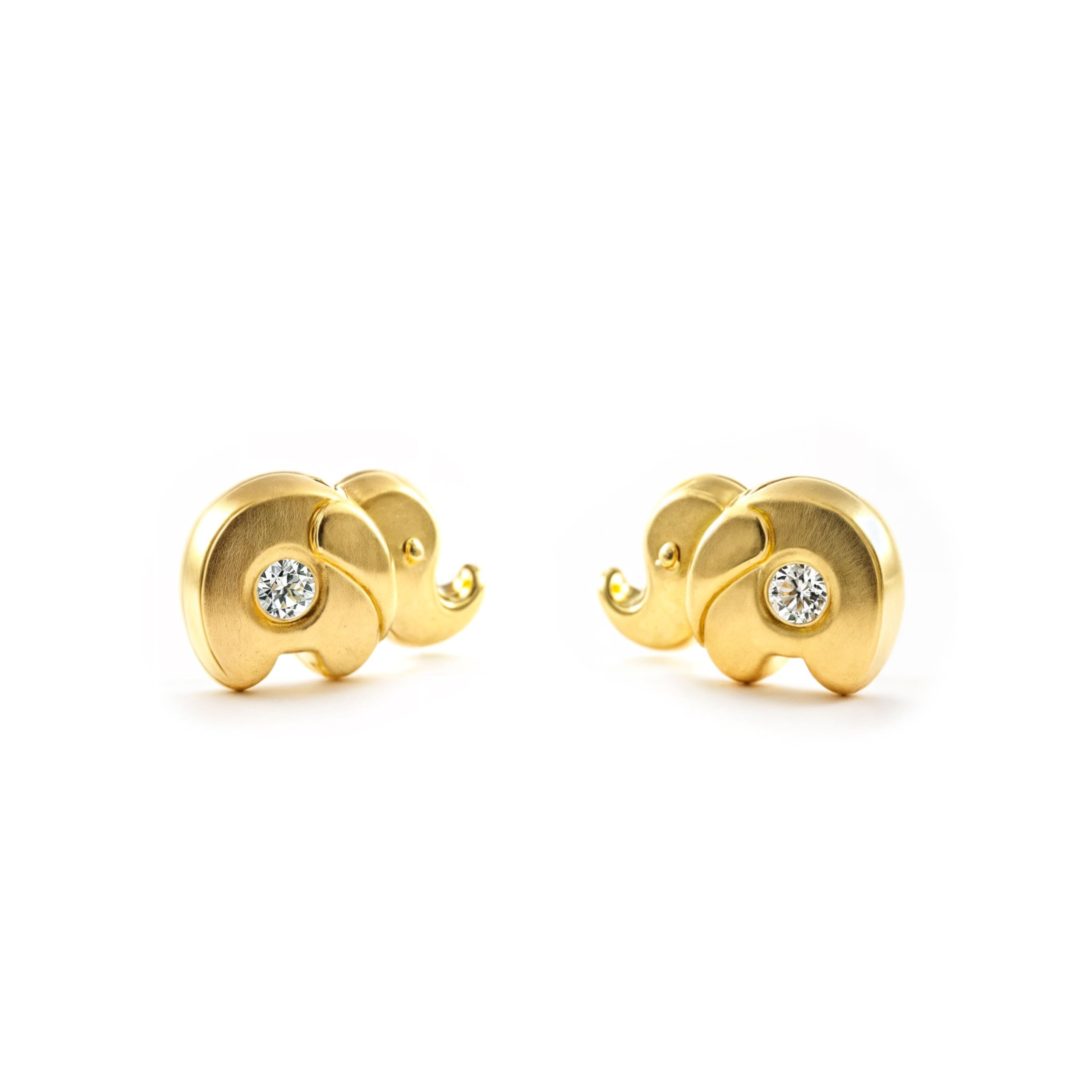 Pendientes bebé elefante en oro para evitar alergias y pérdidas 8
