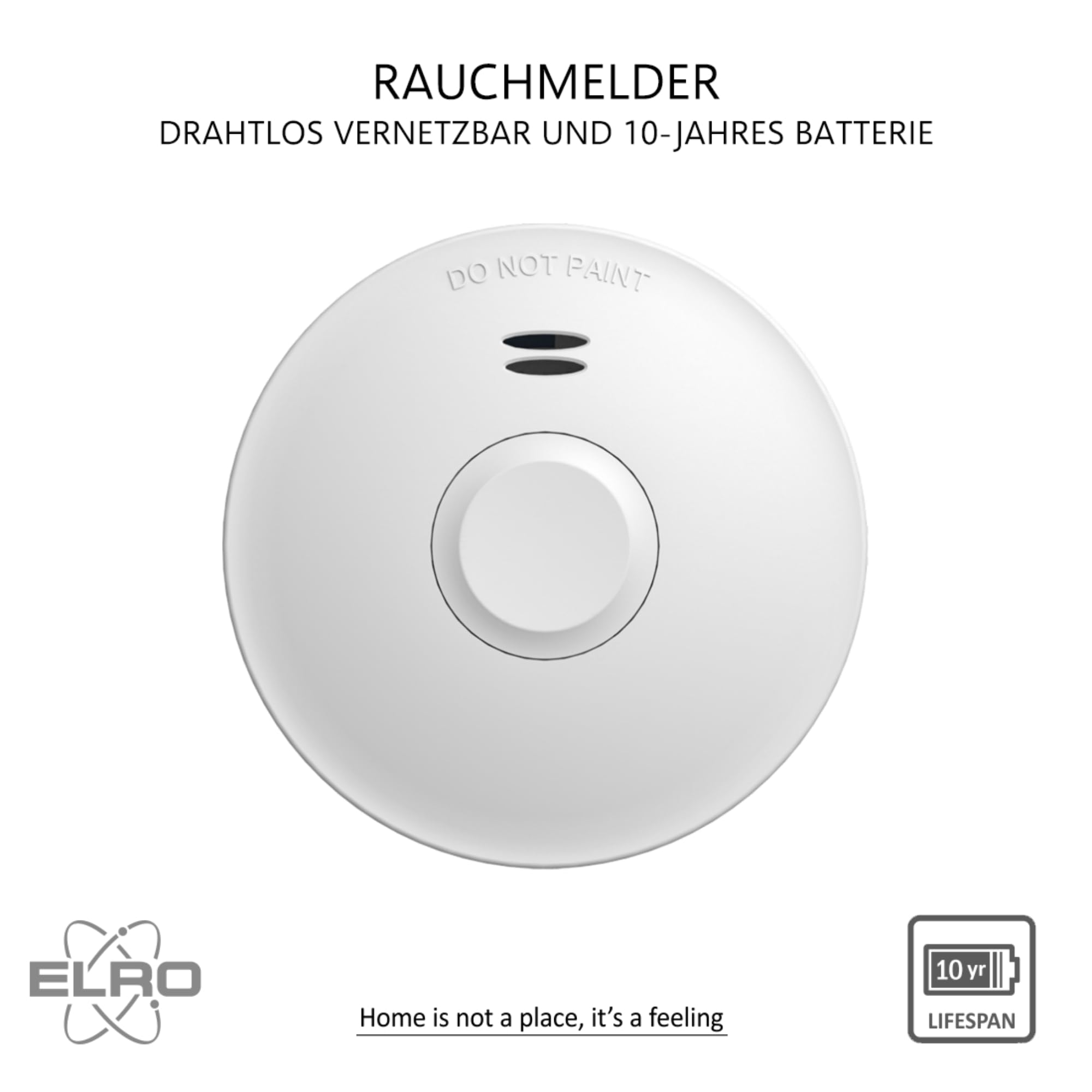 ELRO FZ5010R Funk Vernetzbarer Rauchmelder mit 10-Jahres-Batterie - Entspricht der Europäischen Norm EN14604