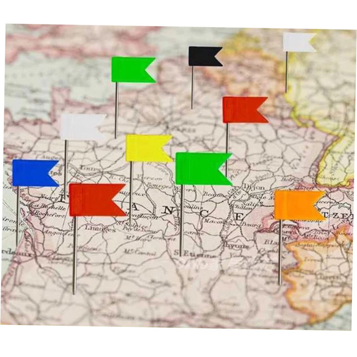 Homoyoyo 160 Pezzi Bandierine Puntine per Mappe e Calendari in Pp e Metallo, per Lavagne Decorative e Bacheche, Perfette per Appunti e Studenti Appassionati di Geografia