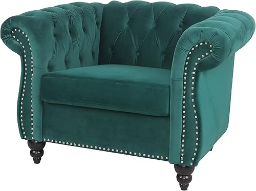 Miniatura 135 de Sofá Chesterfield de terciopelo, sofá tapizado clásico capitoné, moderno de 3 plazas, muebles largos con respaldo copetudo para sala de estar y