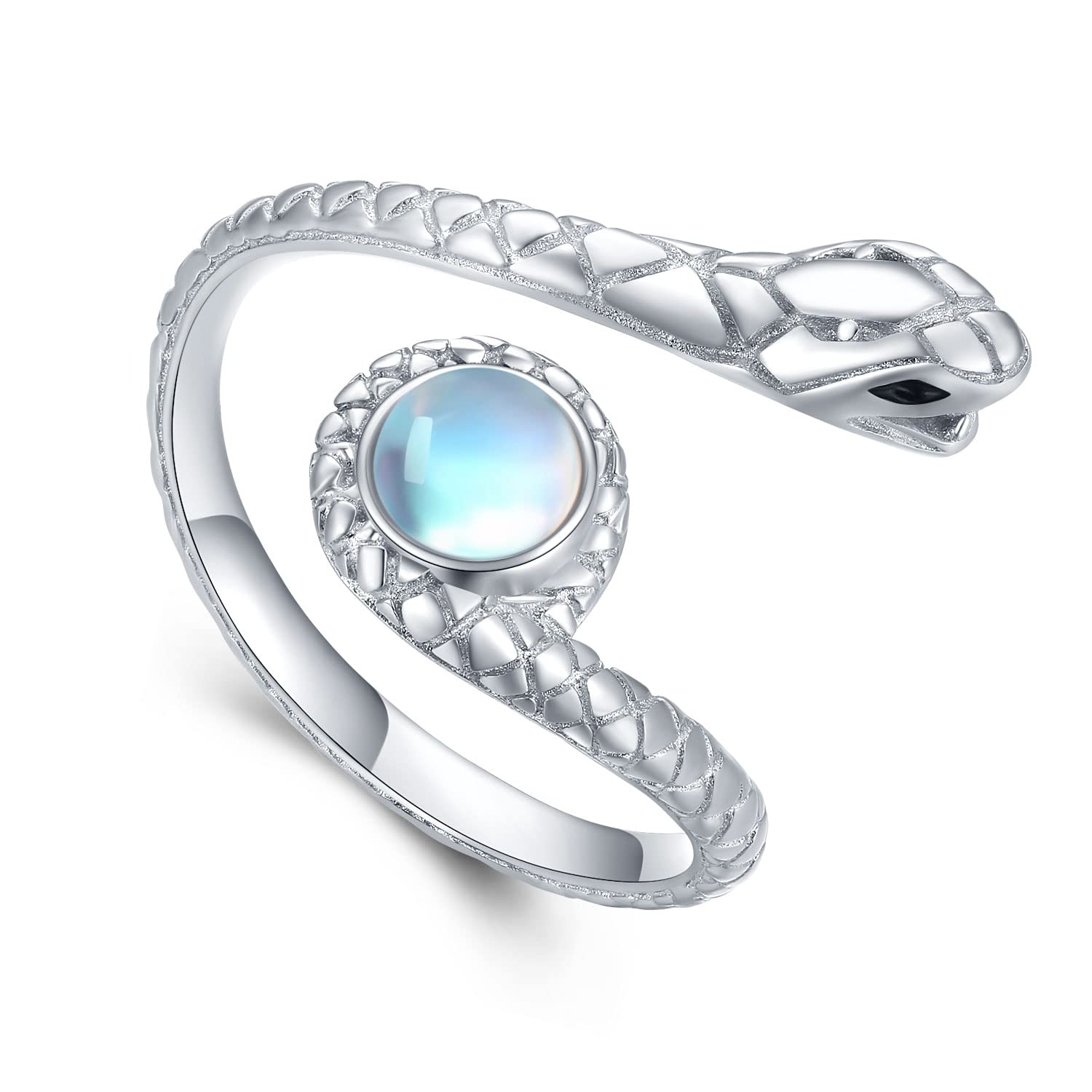 CHENGHONG Anillo de serpiente de plata 925, anillo de serpiente, anillo ajustable, regalo para mujeres, hombres, hombres, etc