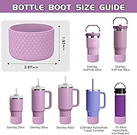 Vista 42 de WUQID Heart Shaped Texture Silicone Boot Compatible with Stanle Quencher H2.0 IceFlow Flip 20oz 30oz 40oz,Hydroo Flask 12-24oz