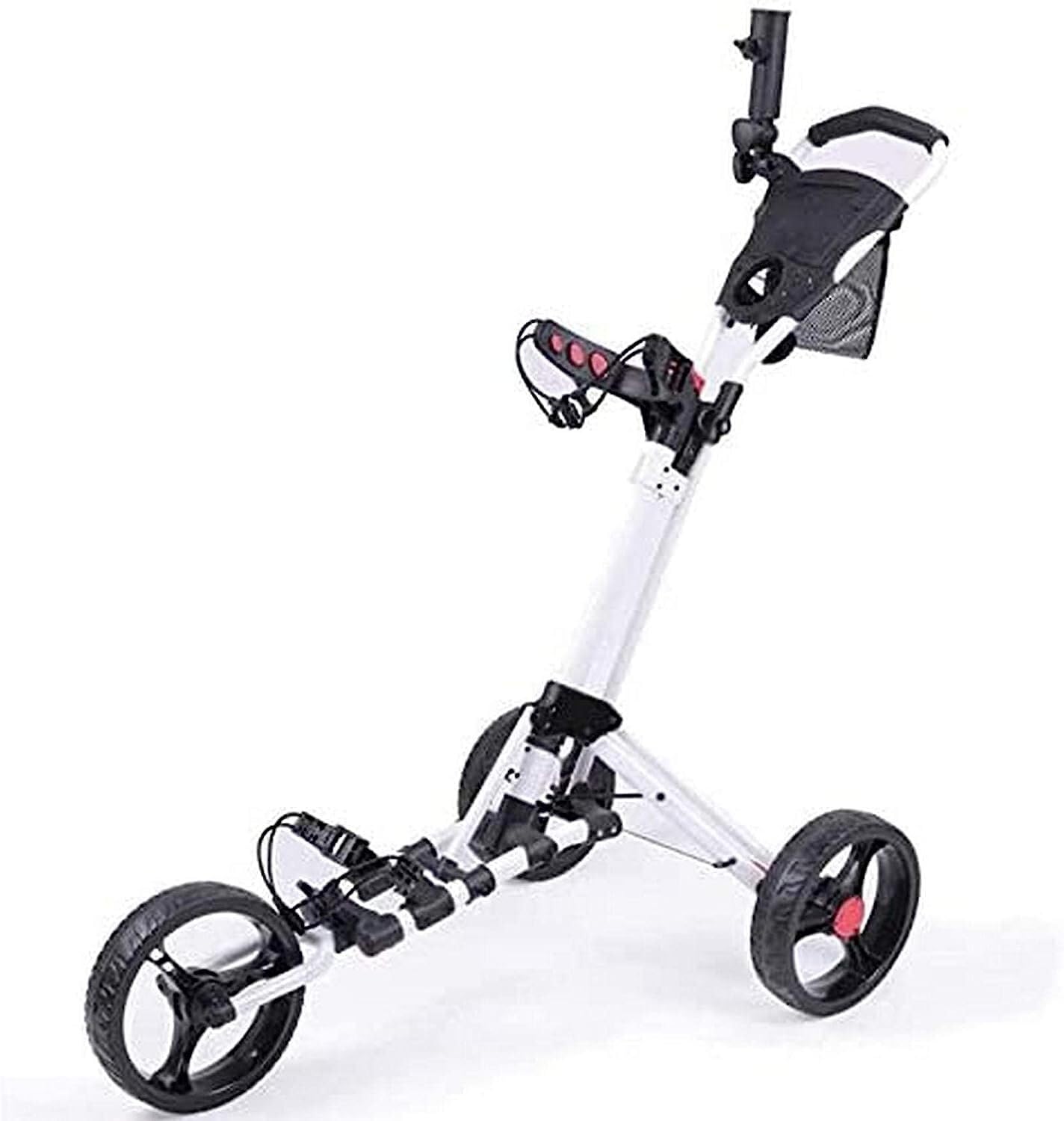 Carrelli da Golf Pieghevoli, Carrello da Golf Pieghevole in Alluminio a 3 Ruote, carrelli da Golf in Alluminio di Fascia Alta rotanti (Verde)(Black)