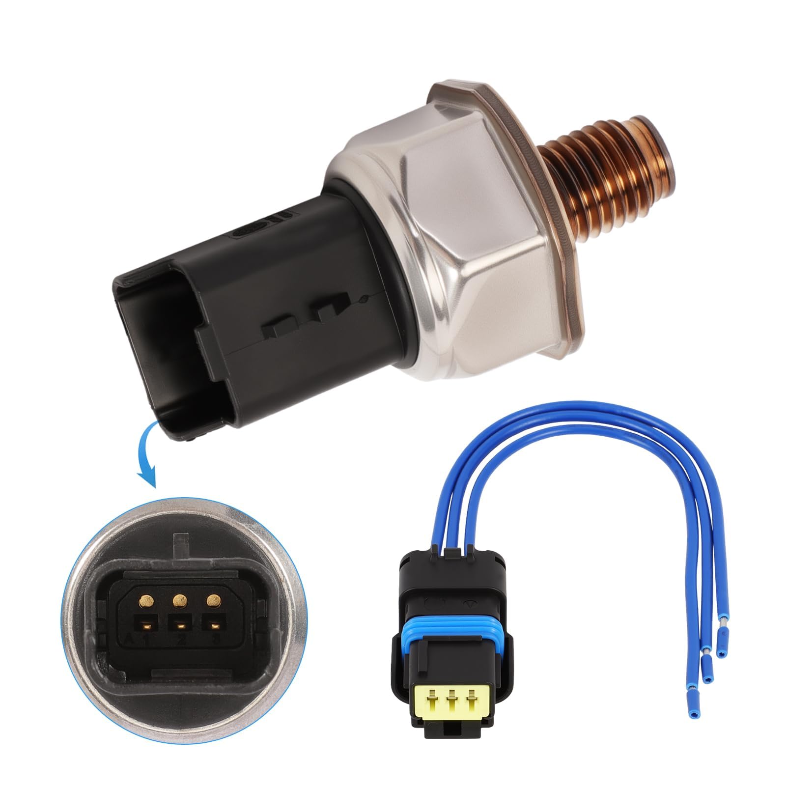 Capteur de pression de carburant avec faisceau de câbles pour 207, 207, 307, 308, 407 pour C2, C3, C4, C4 Picasso, C5, Focus II C-Max Mondeo III pour Megane II Qashqai I 1570K1 55PP0203