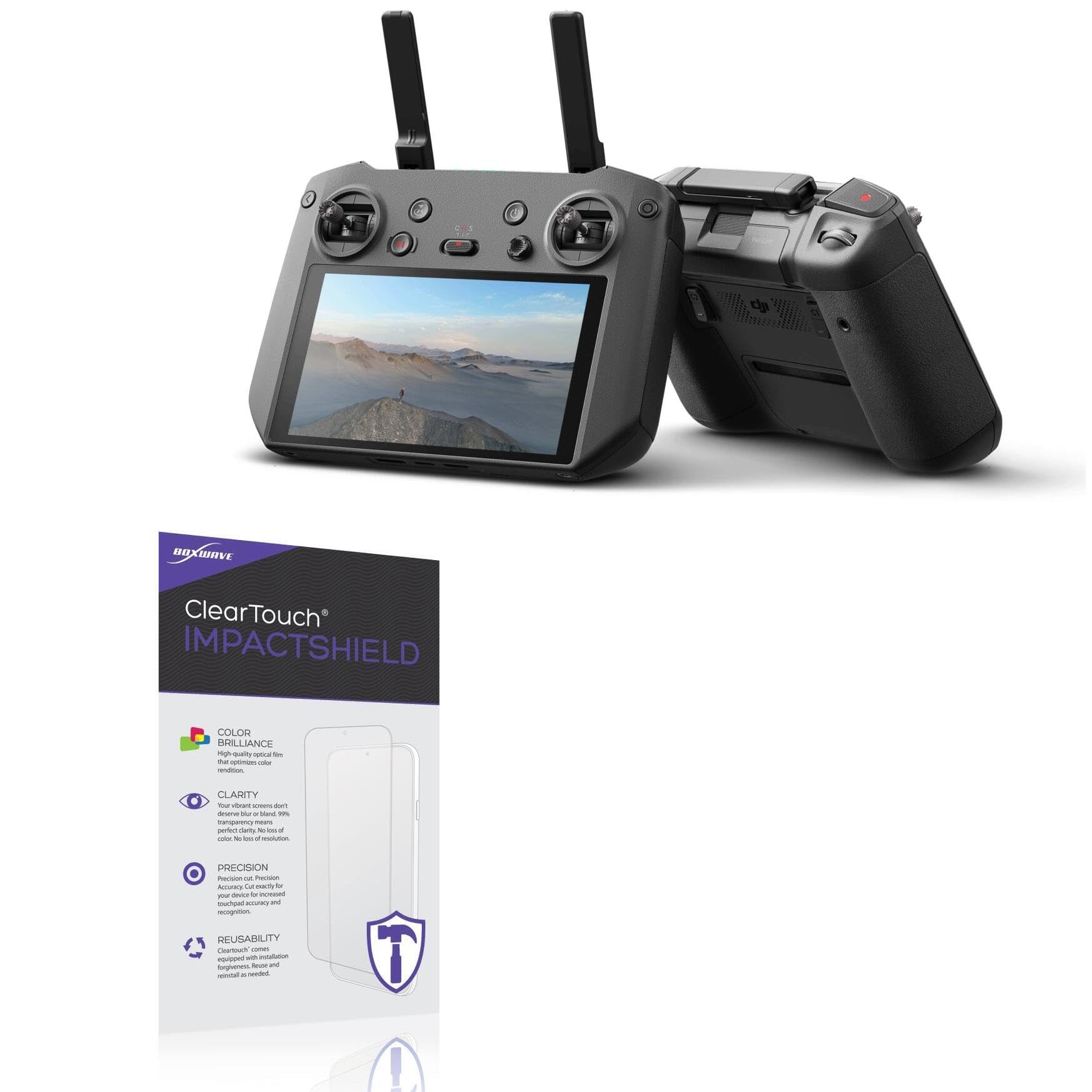 BoxWave Screen Protector Compatible with DJI RC Pro - ClearTouch ImpactShield (2-Pack), Impenetrable Screen Protector Flexible Film