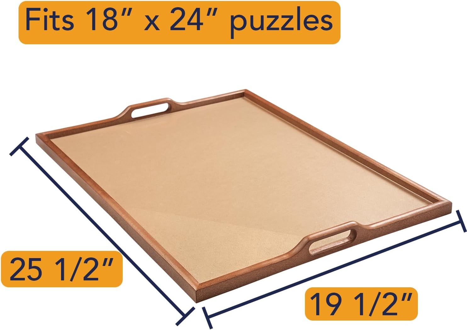 Bits and Pieces Jigsaw Puzzle Serving Tray - Wood Tray Holds 18" x 24" Jigsaw Puzzles, Removable Acrylic Puzzle Cover - Puzzling Accessories