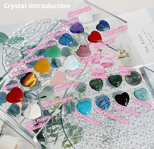 XIANNVXI 20 Pcs Healing Crystals and Gemstones Heart Assorted Crystals Set Gemstones Bulk,Crystal Gifts Small Gifts for Women,Stones Crystals for Beginnners Mindfulness Gifts Wellbeing Gifts - Image 6