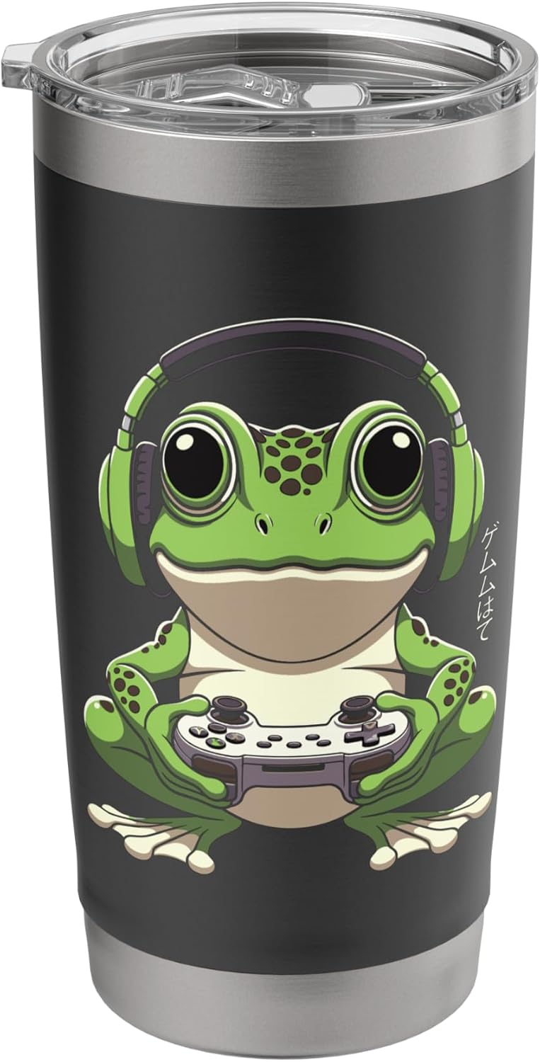 Japanese Anime Gamer Frog Art Funny Boy Gaming Stainless Steel Insulated Tumbler