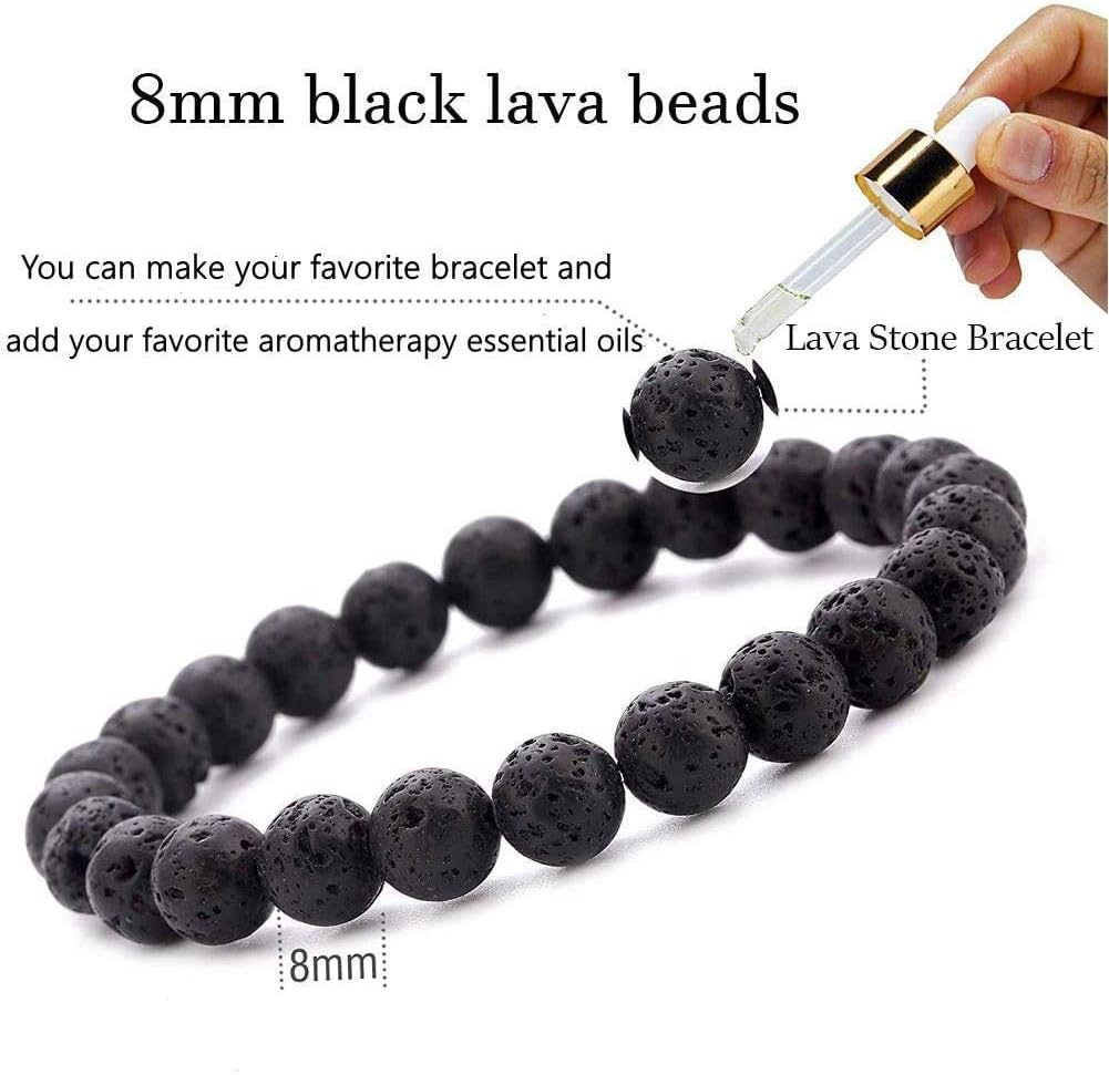 Fishdown 560 Pcs Natural Stone Healing Beads Lava - Natural Gemstone Beads Volcanic Stone Loose Beads Assortment Spacer Beads for Necklace Bracelets Jewelry Making DIY Kit Natural Stone-kit