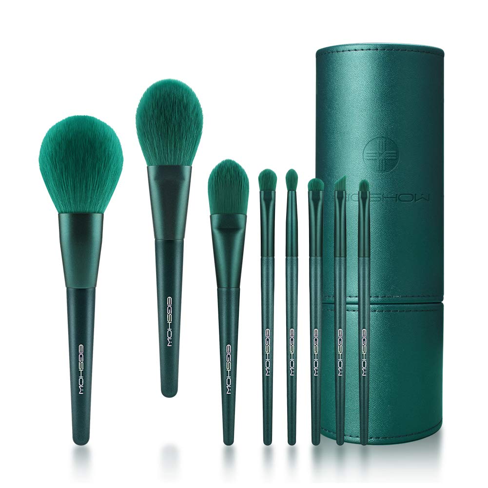 Makeup Brushes, Eigshow Premium Makeup Brush Set Synthetic Cosmetics Foundation Powder Concealers Blending Eye Shadows Face Kabuki Makeup Brush Sets Jade Green with Cylinder) : Beauty & Personal Care