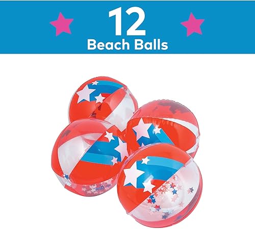 Miniatura 2 de Fun Express Pelota de playa patriótica de confeti para el 4 de julio - Juguetes - Inflar - Pelotas de playa - 4 de julio - 12 piezas