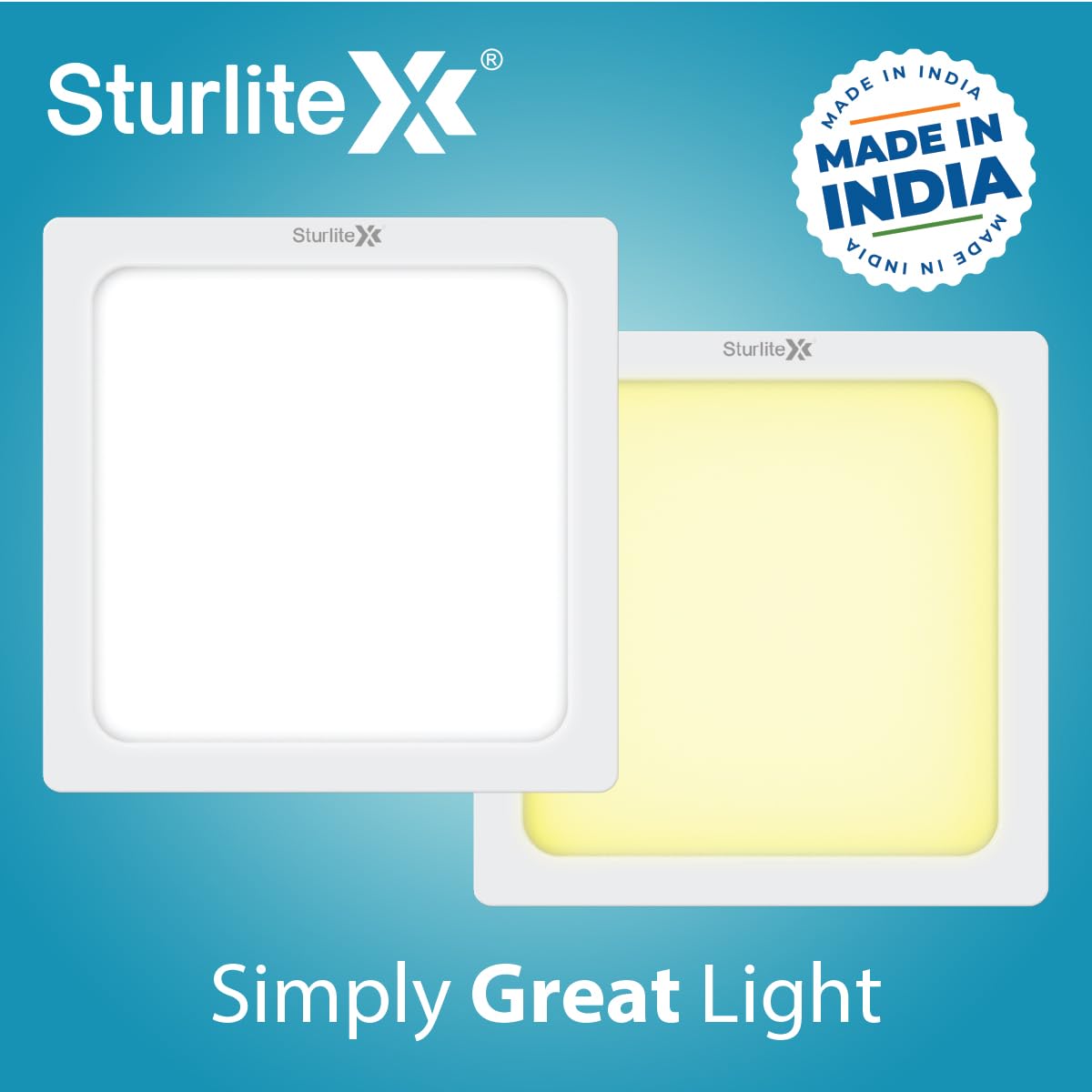 Sturlite S-FIT 12W Square LED Surface Light| 6500k Cool White Color Temperature| 960 Lumens with CRI Tech for Accurate Color Representation - (Pack of 1) 1