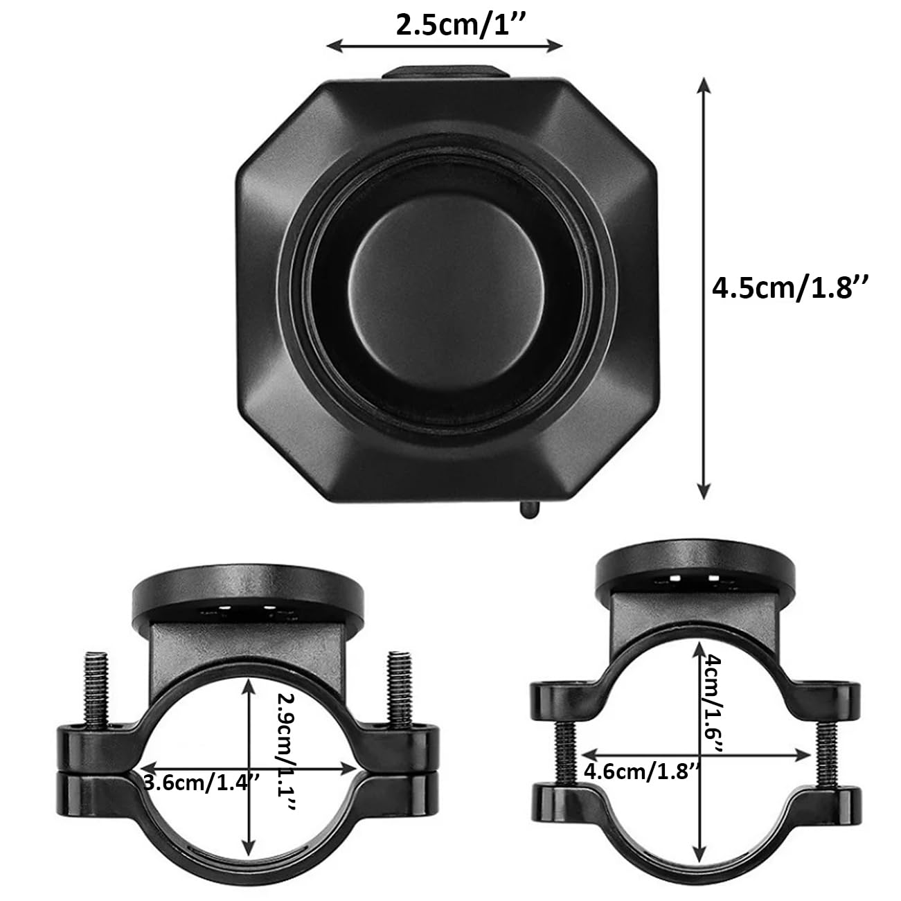 Mengshen Lot de 2 systèmes d'alarme de vélo rechargeables sans fil pour vélo électrique, moto, scooter, voiture, Tailer USB-C Rechargeable