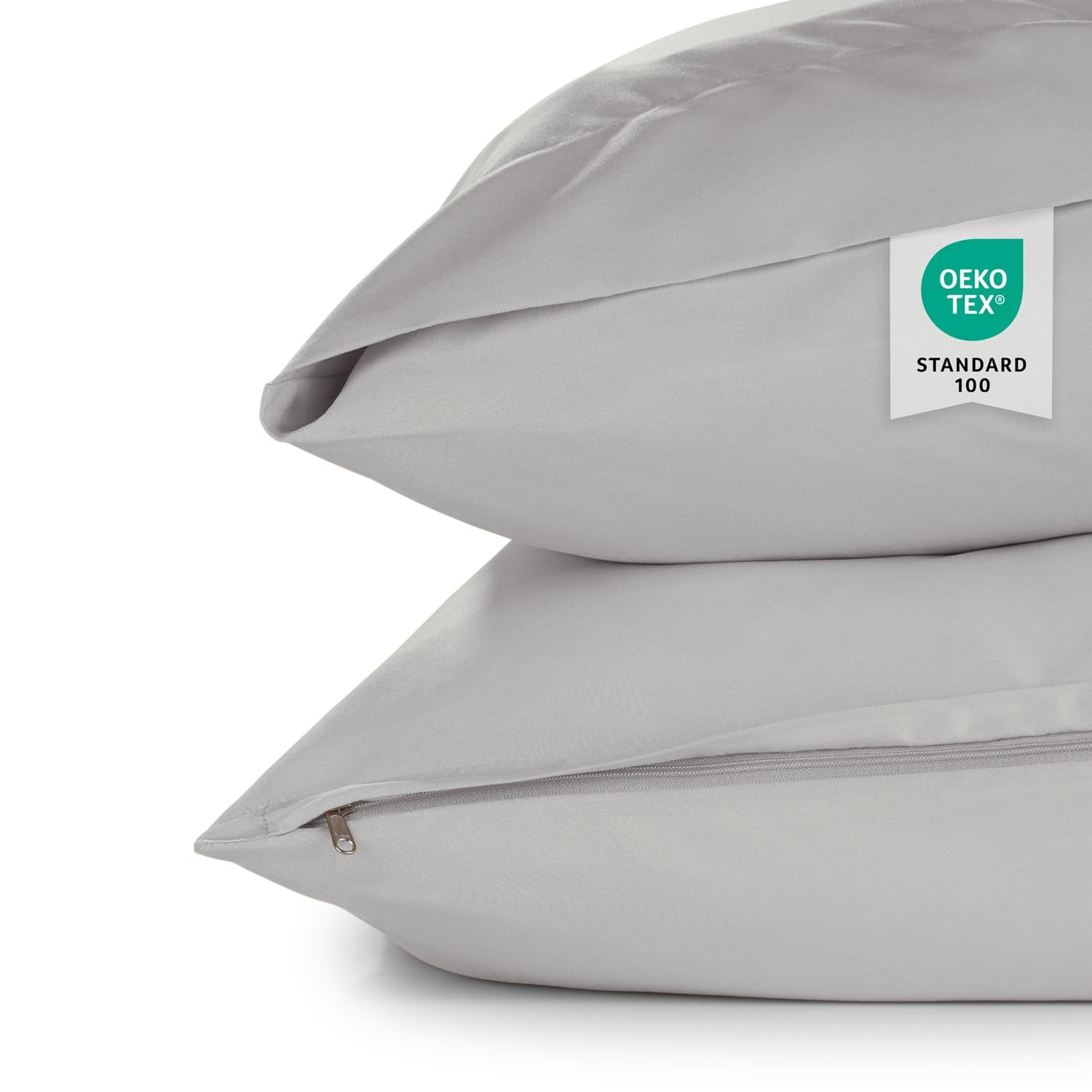 Blumtal Federe Cuscini Divano 65x65 cm - Set di Copricuscini per Divani in Microfibra a 2 Pezzi con Chiusura a Busta, certificati Oeko-Tex, extra morbidi e lavabili - Grigio Chiaro