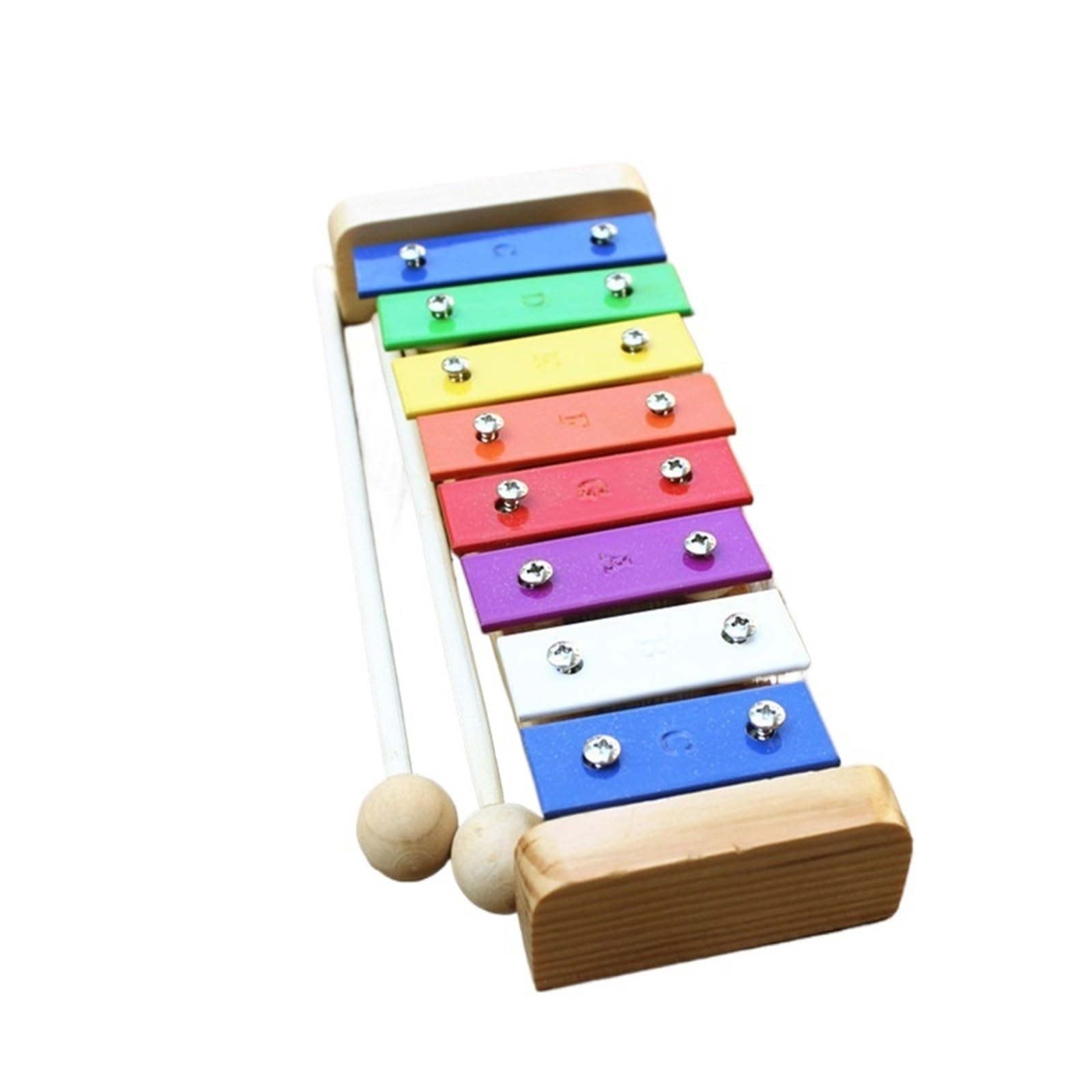 Xilofono Xilofono a 8 tasti | Strumento musicale in metallo con tastiera musicale in legno