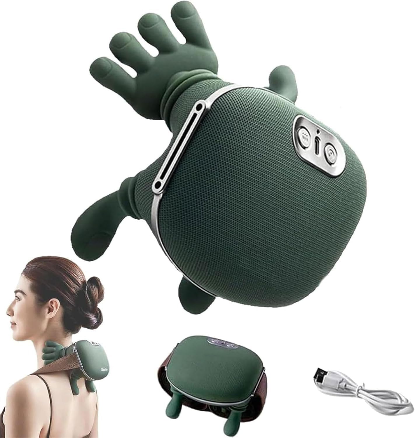 Massageur Handiva - masseur cervical, Massageur d'épaule et de cou de la main, Massage de cou avec chaleur, Réglage à 3 vitesses, Massage de maxage 3D de tissu profond électrique