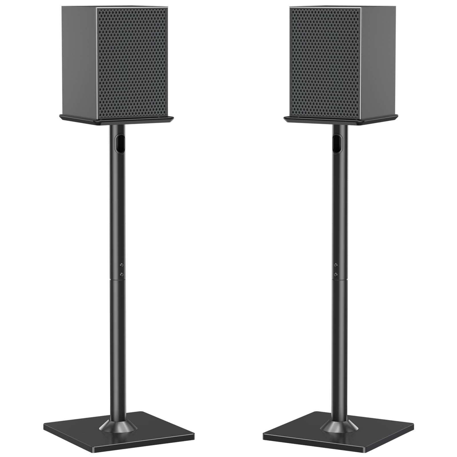 Universal Speaker Stands for Surround Sound, 808mm Height Floor Speaker Stand for Satellites Up to 10KG, Bookshelf Speaker Stand with 2 Types of Foot Pads, Cable Management,1 Pair, Black EV5022